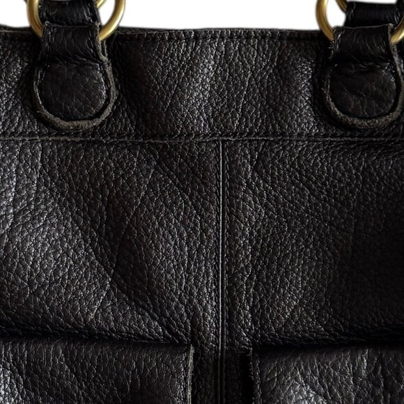 Linea Pelle Black Leather Shoulder Handbag Tote Soft Weighty Leather - Picture 16 of 16